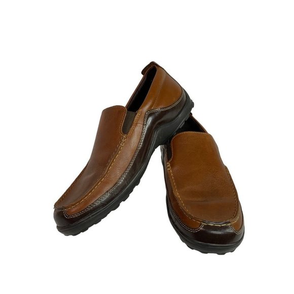 Size 9W Cole Haan Men\'s Wide Brown Leather Driving Loafers C02559 main image 8